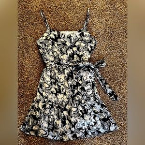 Floral Black and White Dress